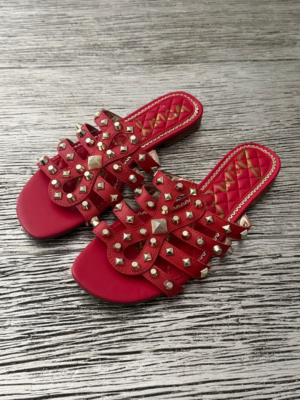 Sam Edelman Red Studded Women’s size 8 Slide Sandals